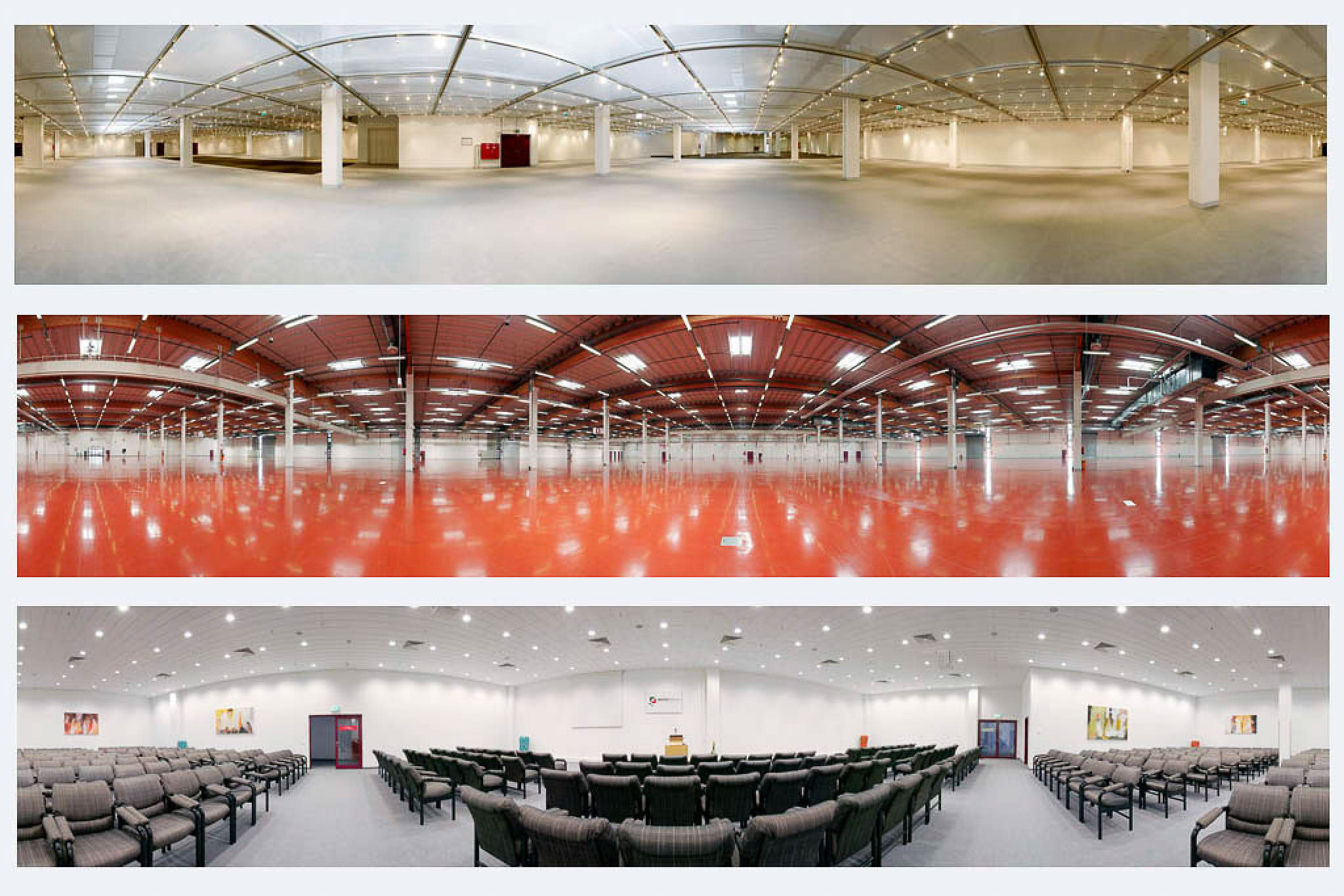 Messehallen, Panorama, Collage, Messe Ostwestfalen Lippe